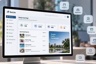 The RecLite dashboard on a desktop monitor